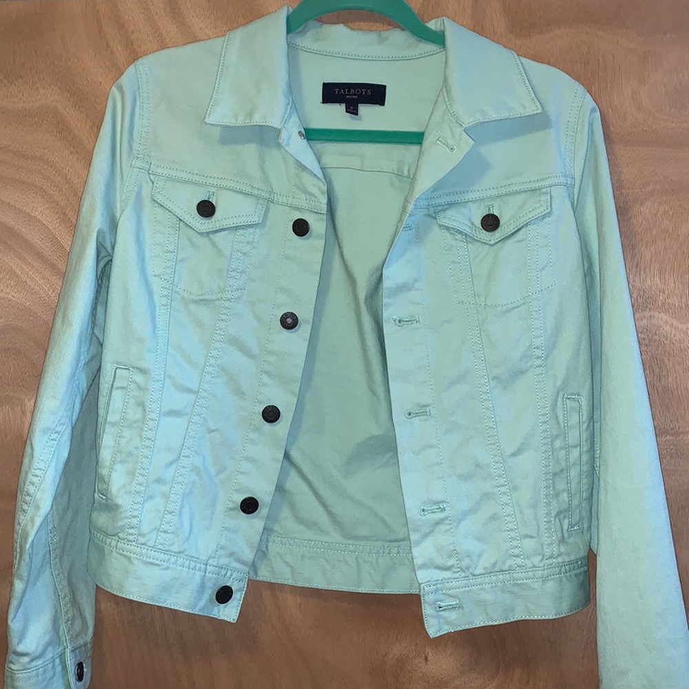 Mint Green Talbots Jean Jacket